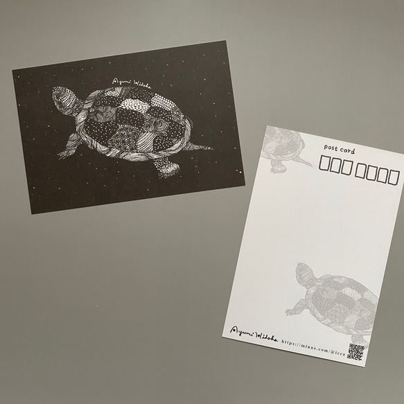 モノクロ動物ポストカード　５枚セット　(絵柄が選べます♪) 7枚目の画像