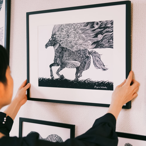 風はこぶ、馬』A3ポスター シルクスクリーン印刷 絵画 日高 風はこぶ、馬』A3ポスター シルクスクリーン印刷 絵画 日高