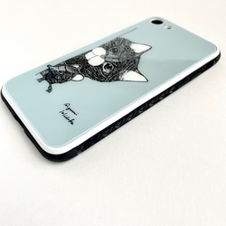 ネズミとネコのスマホケース【強化ガラスケース】iPhone 14対応 2枚目の画像