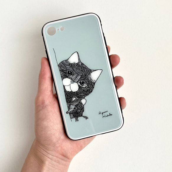 ネズミとネコのスマホケース【強化ガラスケース】iPhone 14対応 5枚目の画像