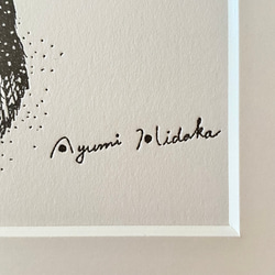 活版印刷ポスター『雪の鹿 (雄)』A5　しっかり額装付き　[特集掲載] 4枚目の画像