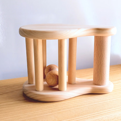 016　ヒノキのラトル（持ち手付き）　日本製　檜　木のおもちゃ 　japanese cypress　自然素材 2枚目の画像