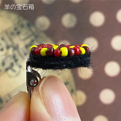 【キット】ビーズ刺繍イヤリング　トリコロールB 4枚目の画像