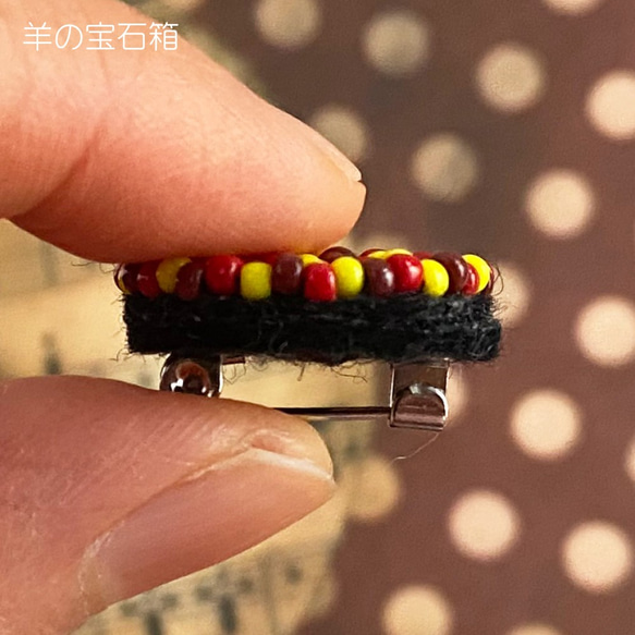 【キット】ビーズ刺繍ブローチ(2個セット) トリコロールA、B 4枚目の画像