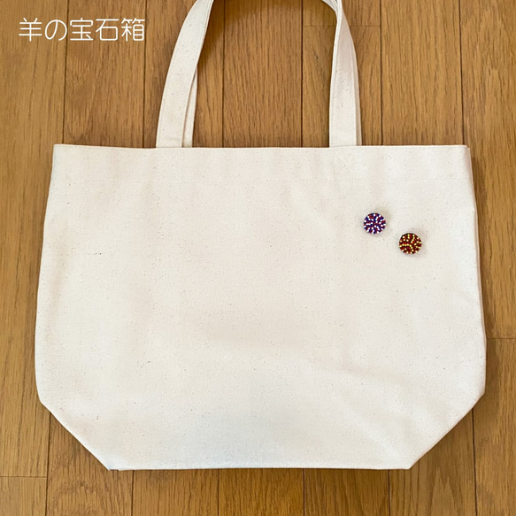 【キット】ビーズ刺繍ブローチ(2個セット) トリコロールA、B 6枚目の画像