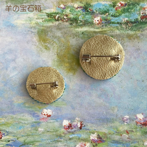 【美品】クレードモネ絵画ビーズ刺繍スエードパンプス21cm オートクチュールのビーズ・スパンコール刺繍 | 株式会社誠文堂