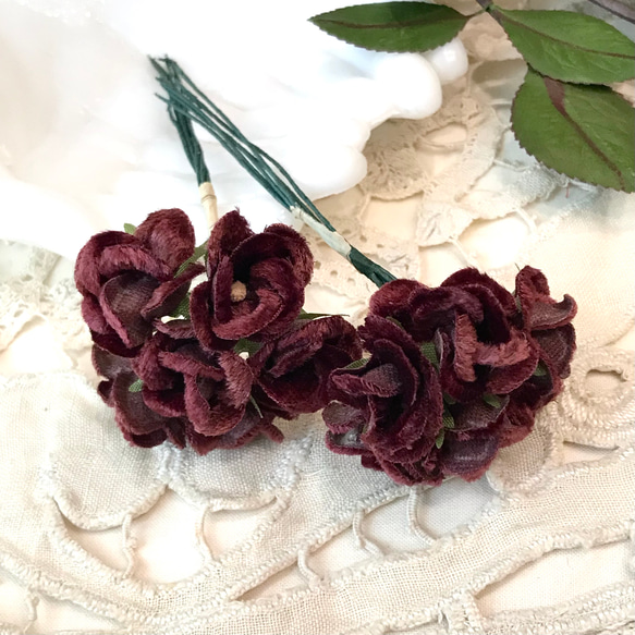 ☆パープル系の布花セット・フランスアンティーク☆