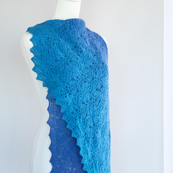 手編み ストール「Wollelfe」手染め毛糸使用 4枚目の画像