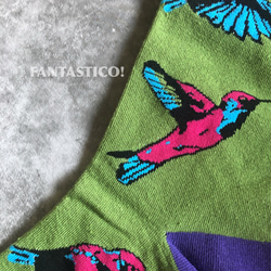 ハチドリ柄ユニセックス靴下❤️スケーターソックス ポップアート グラフィック 60s70s80s90s00s 小鳥 6枚目の画像
