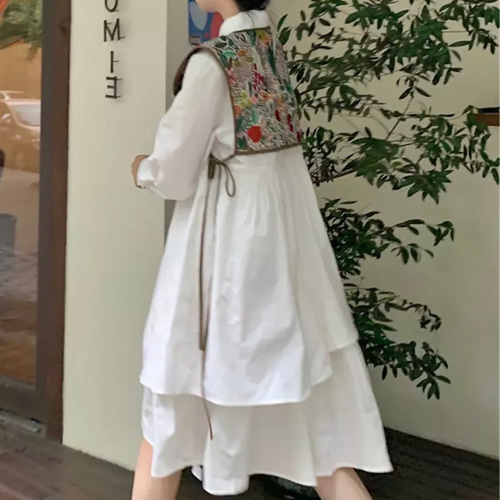 これだけで今年顔❤️ゴブラン織生地×チャイナボタンのビッグつけ襟