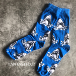 お得な2足セット❤️ジョーズ柄 サメ 鮫 ユニセックス靴下❤️スケーターソックス 8枚目の画像