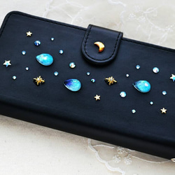 手帳型スマホケース『My Jewelry Box』Starry Night　ほぼ全機種注文可能　creema限定再販作品 1枚目の画像