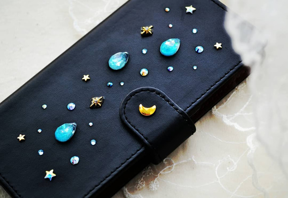 手帳型スマホケース『My Jewelry Box』Starry Night　ほぼ全機種注文可能　creema限定再販作品 2枚目の画像