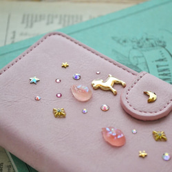 犬が戯れる手帳型スマホケース『♡Pink Jewelry Box♡』ほぼ全機種 選べる！トイプードルやチワワ、ダックス 5枚目の画像