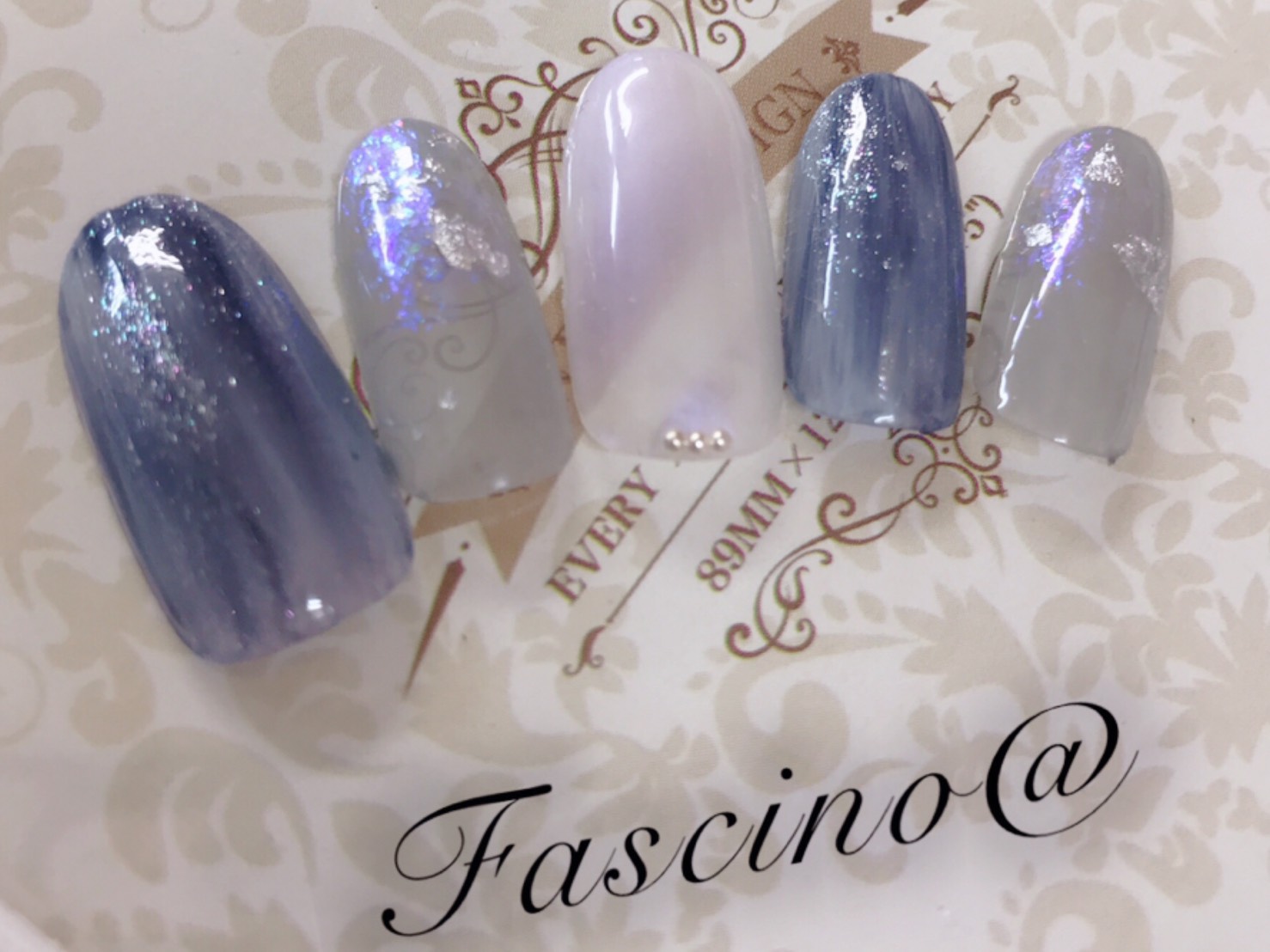 Blue gray ネイルチップ ブルーグレーネイル♡ ネイルチップ（つけ爪） fascino@ ファシーノ