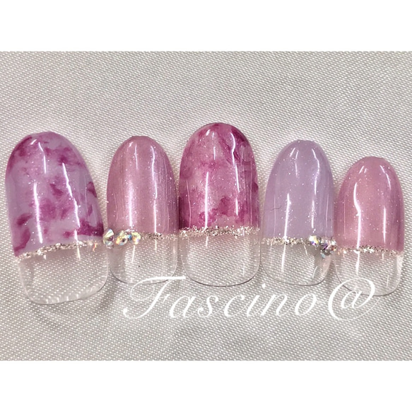 マーブルネイル♡ ネイルチップ（つけ爪） fascino@ ファシーノ