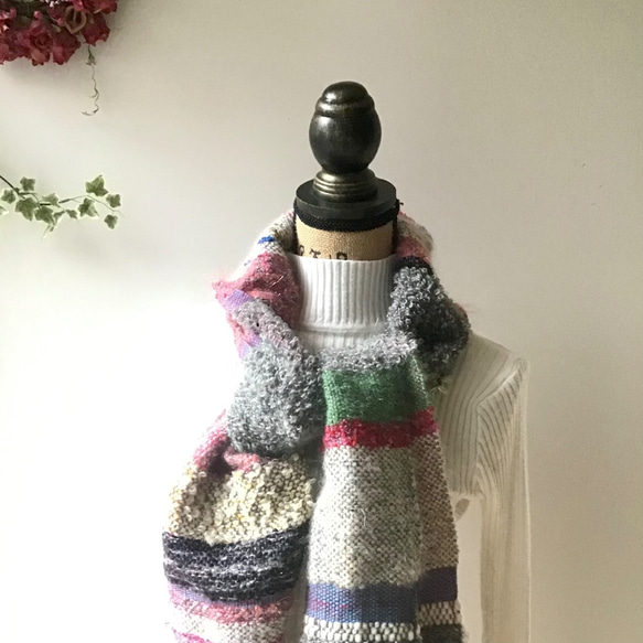 暖かい 手織り マフラー＊ウールマフラー/プレゼント(39) 5枚目の画像