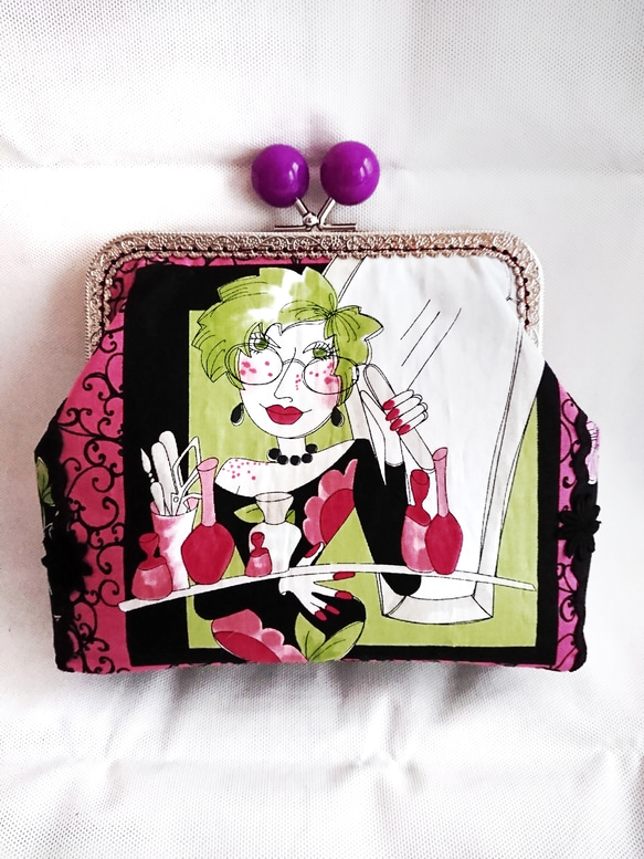 ロラライハリス　がま口お化粧ポーチ ロラライハリス がま口お化粧ポーチ ♡handmade♡ロラライハリス