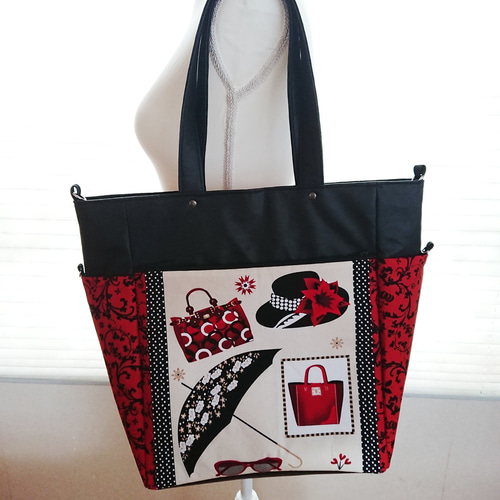 ☆ヘンリーグラス ・ポケットいっぱい ・肩掛けトートバッグ ・Dカン  