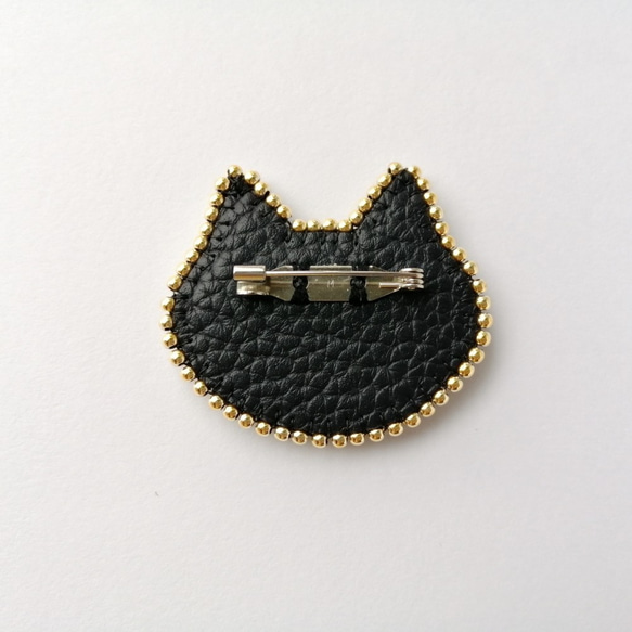 【猫の日2023】ビーズ刺繍♢黒猫のブローチ 4枚目の画像