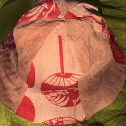柿渋染め帽子　綿100％　天然素材   チューリプハット リバーシブル 3枚目の画像