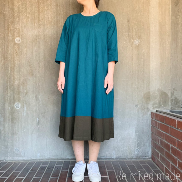 受注生産】バイカラーワンピース～裾切り替え～（ワンピース・バイ
