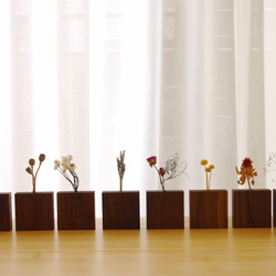 シカク いちりん花瓶5個set (色:ウォールナット) 3枚目の画像