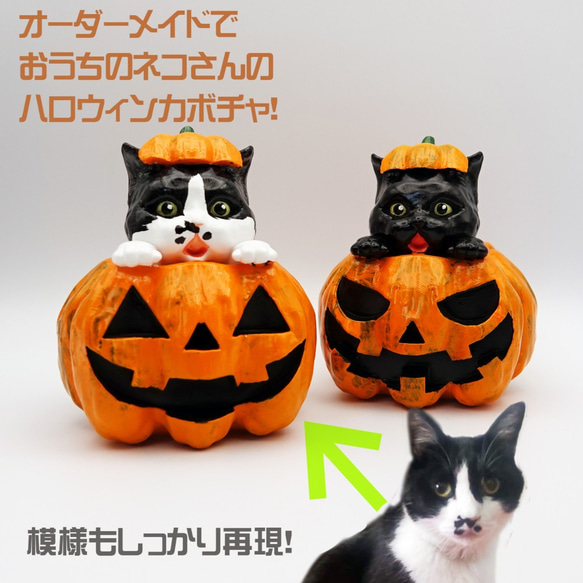 ハレハレ猫(白猫)＋猫かぼちゃランタン(オレンジ) ハロウィンセット ハレハレ猫(白猫)＋猫かぼちゃランタン(オレンジ) ハロウィン