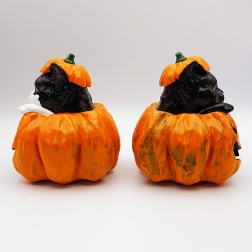 オーダーメイド】猫ちゃんのびっくりハロウィンかぼちゃ 立体 オーダーメイド】猫ちゃんのびっくりハロウィンかぼちゃ 立体