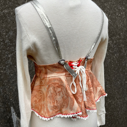 SPUR KIMONO 着物リメイクコルセット　ビスチェ 着物リメイクコルセットトップ 着物帯リメイク SPUR KIMONO