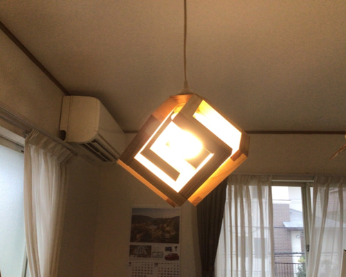 木製 ペンダントライト インフィニティキューブ(No.2