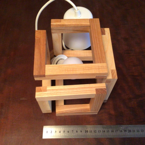 ②木星(もくせい) ペンダントライト インテリア照明 シーリングライト 木製 木製 ペンダントライト インフィニティキューブ(No.2