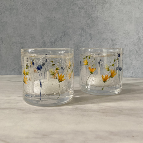 水中花❁⃘*.ﾟ ボタニカルキャンドル グラスキャンドル キャンドル