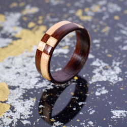 木のゆびわ 絢-aya- 市松 1枚目の画像