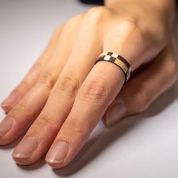 木のゆびわ 絢-aya- 市松 4枚目の画像