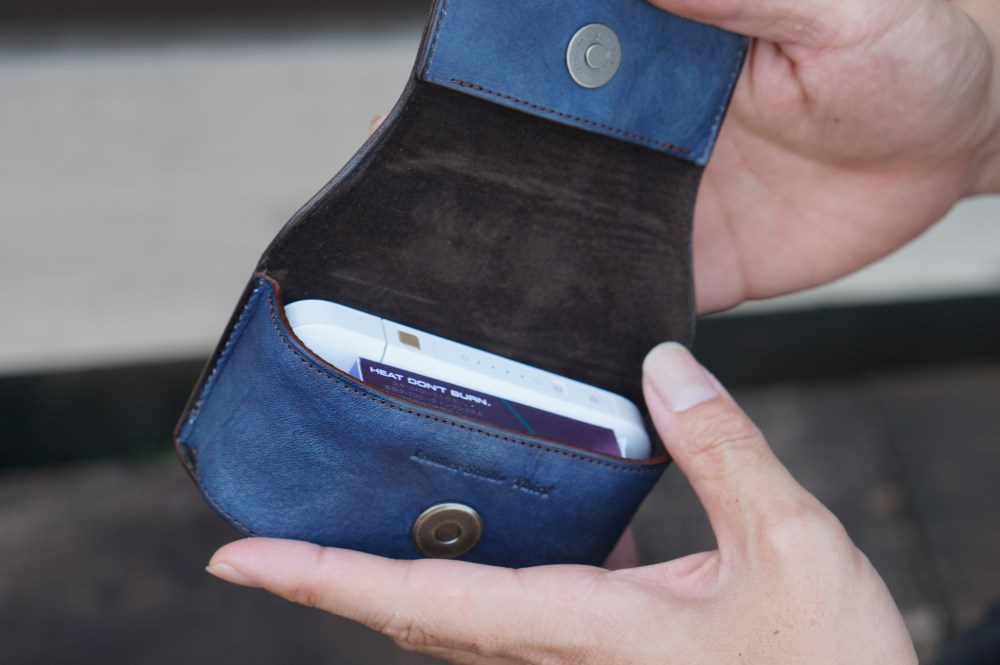 【受注製作】福山レザーiQOSケース／アイコスケース／藍染レザー／瀬戸内の海