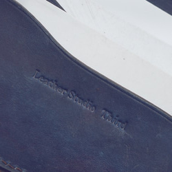 【受注製作】福山レザー半財布「カレ」／ハーフウォレット／藍染レザー／瀬戸内の海 3枚目の画像