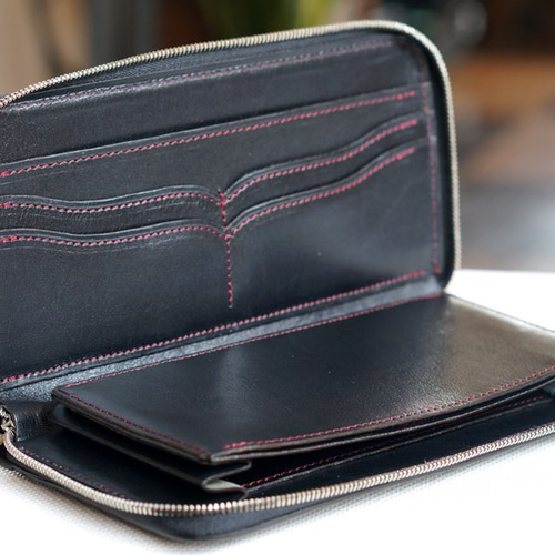 カドヤ K'S LEATHER＆K'S PRODUCT SADDLE LONG WALLET（ブラック