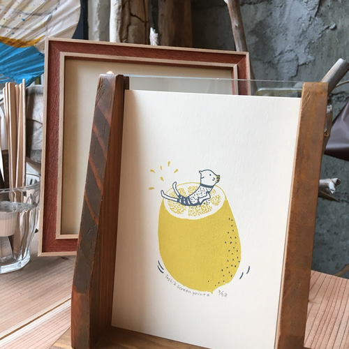 シルクスクリーン版画 夏のイメージ3作品 版画 はらっぱgarden* 通販