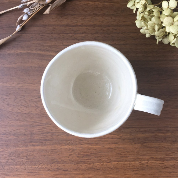 陶器の大きめマグカップ【粉引】 10枚目の画像