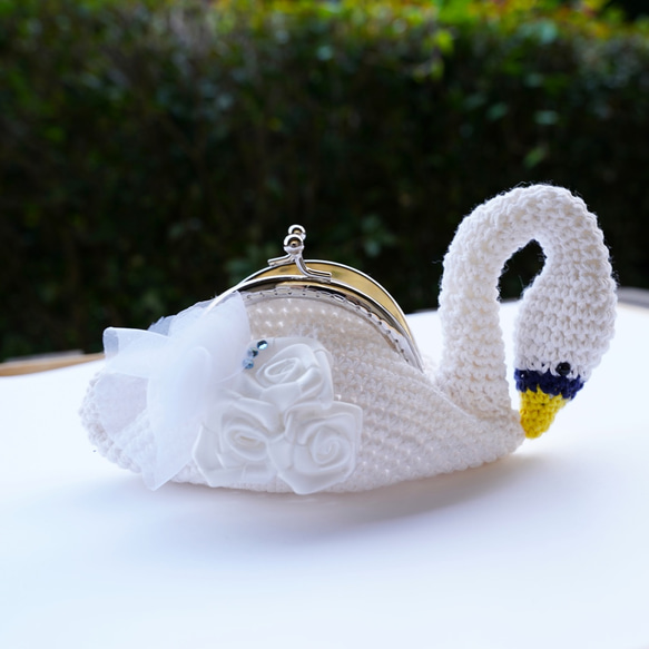 Dress-up Swan&#39;s Gamaguchi Mini Pouch 1 Swan 第1張的照片