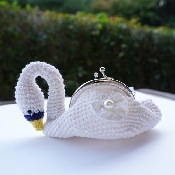 Dress-up Swan&#39;s Gamaguchi Mini Pouch 1 Swan 第4張的照片