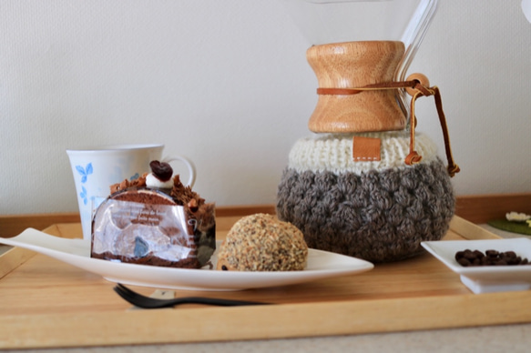 《受注製作》ケメックスカバー  ポコポコ　コーヒーコージ　６カップ用カバー 2枚目の画像