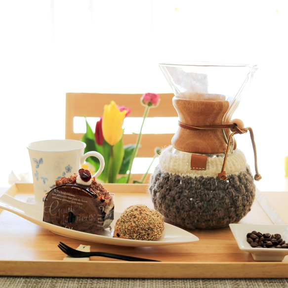 《受注製作》ケメックスカバー  ポコポコ　コーヒーコージ　６カップ用カバー 6枚目の画像
