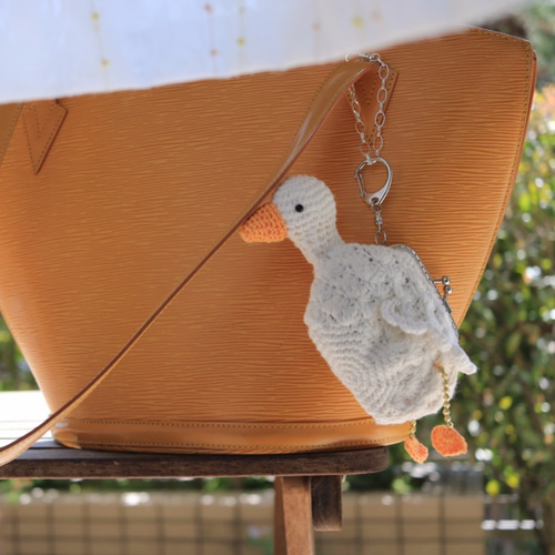 受注制作】アヒル コールダックのがま口財布小銭入れ ICカード入れ