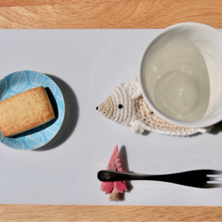 【受注製作】春夏ハリネズミコースター 楽しいお食事やティータイムのお供に 4枚目の画像