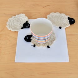 【受注製作】テーブルにヒツジのいる暮らし　羊のコースター 6枚目の画像
