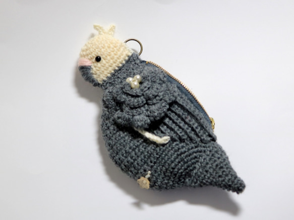 [定制] Cockatiel Mini Pouch Coin Purse White Face 第3張的照片