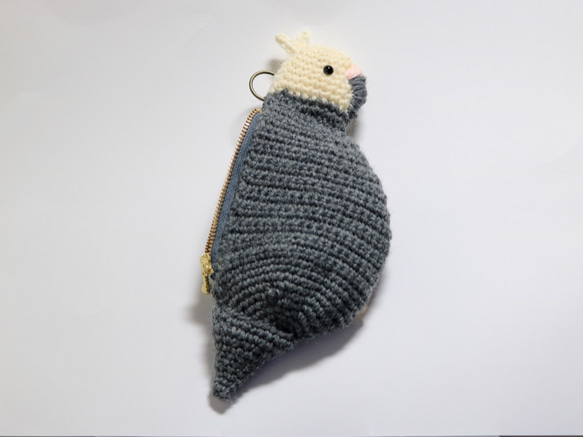 [定制] Cockatiel Mini Pouch Coin Purse White Face 第4張的照片