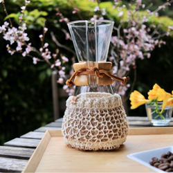 [定制] 突尼斯鉤針 Chemex 罩“網狀”Coffee Cozy 3 杯罩 第7張的照片